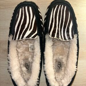 UGG Australia Authentic Black and White Zebra Pattern Slippers